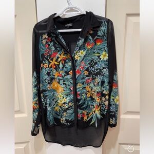 Bardot floral long sleeve flowy women’s blouse size small